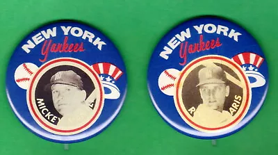 Mickey Mantle Roger MARIS 1961 STYLE Stadium PINs (2) H/R Race  SCARCE  Variety • $15