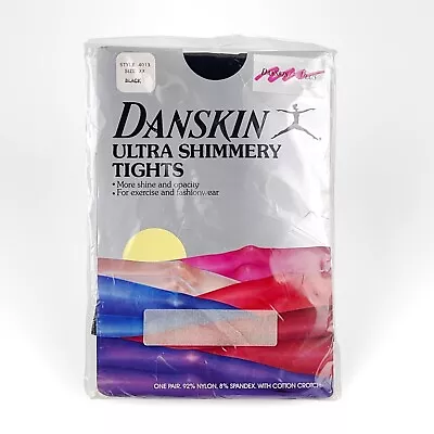 Vtg DANSKIN Ultra Shimmery Stirrup Tights Toast Dance Spandex Ballet NOS Sz XX • $30