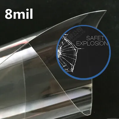 8 MIL Safety Clear Window Film Home Security Residential Commercial Vinyl • $28.52