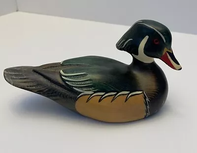 7” Duck Decoy  Wood Duck Vibrant Solid Wooden BIG SKY CARVERS • $39