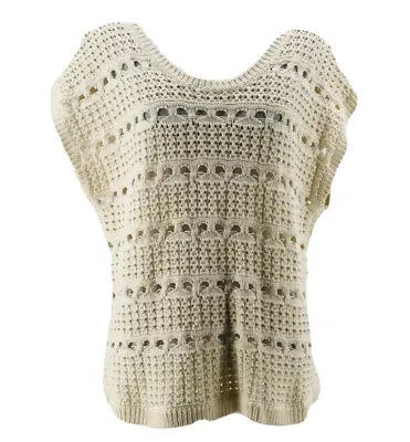 Wallace For Madewell Women's Ivory Sleeveless Punchcard Sweater Size Medium • $12
