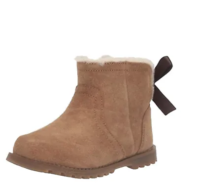 Little Girls UGG Cecily Brown Bow Bootie Size 2 • $29