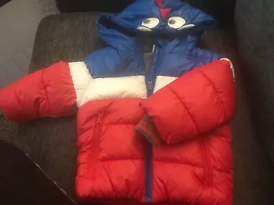 £4 • Buy Boys Winter Coat Puffer Jacket Age 12 - 18 Months - Dinosaur Hood