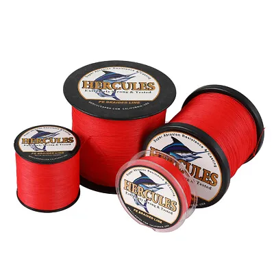 Red 4S&8S 100M-2000M 6lb-300lb Extreme HERCULES PE Super Braided Fishing Line • $127.99