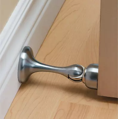 Stainless Steel Magnetic Door Stop Stopper Holder Catch Heavy Duty Home Satin • £4.99