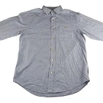 Orvis Long Sleeve Check Shirt Mens Blue & White 100% Cotton Country Twill Large • £16.96