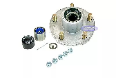 Trailer Hub Kit 2200lb 5 Lug Pre Greased Bearings With Trailer Buddy 1.25 Seal • $70.86