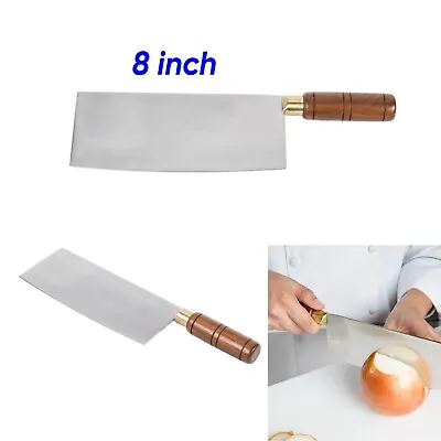 8'' Chinese Cleaver Knife Stainless Steel Asian Kitchen Knife With Wood Handle • $19.50