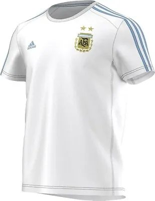 Adidas Men's Argentina Lionel Messi 10 Soccer Jersey Crew T-Shirt White XS • $24.99