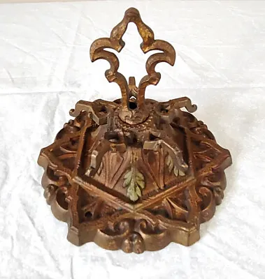 Antique Cast Iron Spanish Revival Ceiling Light Canopy • $148