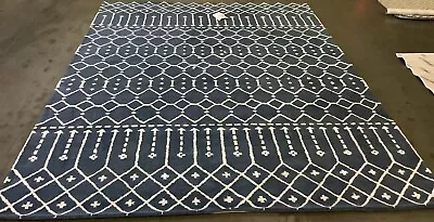 NAVY / IVORY 8' X 10' Flaw In Rug Reduced Price 1172666137 HIM903M-8 • $206