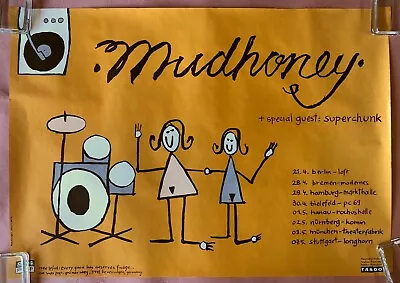 MUDHONEY Every Good Boy... 1992 GERMANY TOUR Concert POSTER Sub Pop SUPERCHUNK • $100