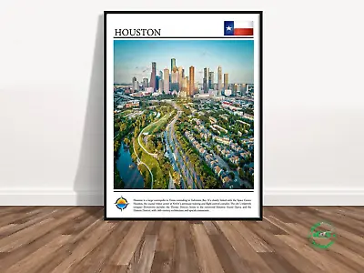 HOUSTON-Texas Travel Poster Print-Vacation-Gift Wall Art Decor (1) • $19.99