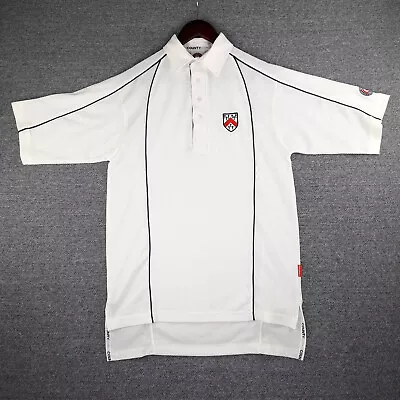 Hunts County Cricket Shirt Adult Medium 38-40 Mens White Short Sleeved Top • £6.95