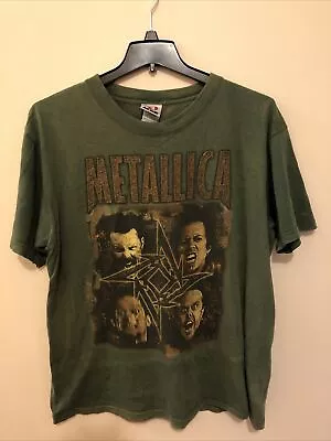 Vintage Metallica T-shirt Olive Green 4 Four Faces Australia Tour NZ Japan XL • $150