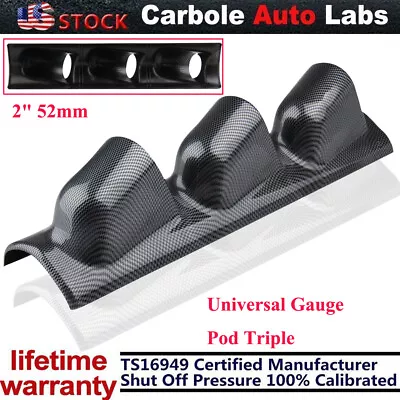 2  52mm Universal Gauge Pod Triple Left Hand Pillar 3 Hole Meter Mount Holder US • $18.59