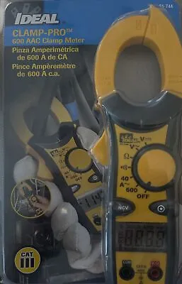 Ideal 61-744 Clamp Meter Lcd 600 A 1.5 In (38 Mm) Jaw Capacity Cat III 600V • $64.99