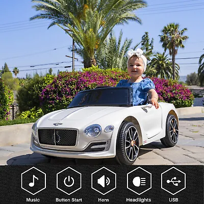 12V Electric Child Toy Car Kids Ride On Car Remote Control LED MP3 Bentley Style • £147.99