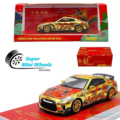 INNO64 1:64 Nissan GT-R R35 2024 Chinese New Year - Chrome Gold • $22.99