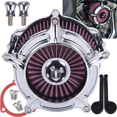 Chrome Air Cleaner Intake Filter Kit For Harley Sportster Iron XL 1200 883 48 72 • $78.95