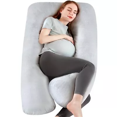 Pregnancy Pillows U Shaped Full Body Pillow With Washable Velvet Cover 55 I... • $30.64