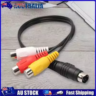 4 Pin S-Video To 3 RCA Adapter Cable Conversion Cord Black For Computer Laptop A • $7.70