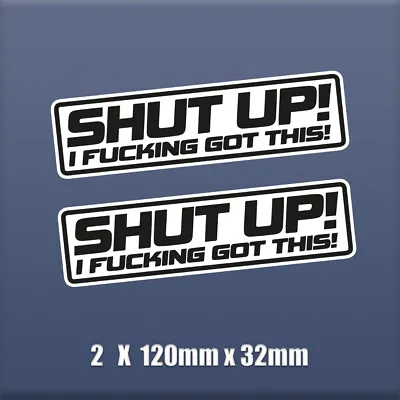 Shut Up! I Fucking Got This! X2  Self Adhesive Vinyl Bumper Sticker S319 • $4.13