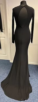 £30 • Buy Black Long Sleeve Maxi Dress With Train. Prom Dress. - Size Small