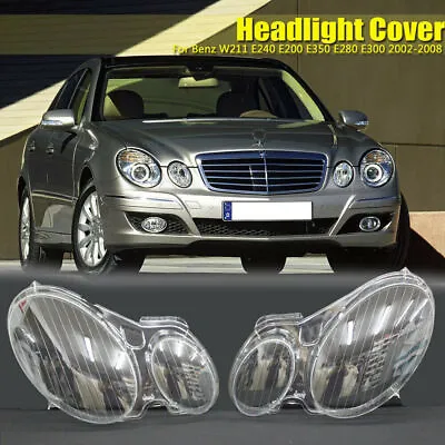 Headlight Lens Cover Left+Right For Benz W211 E350 300 200 02-08 Replacements • $69.98