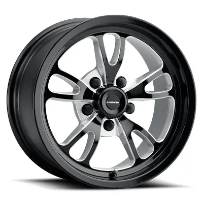 15x10 Vision Patriot Black Throttle Pro Drag Racing Wheel 5x4.5 No Weld 7.5 Bs • $142.99