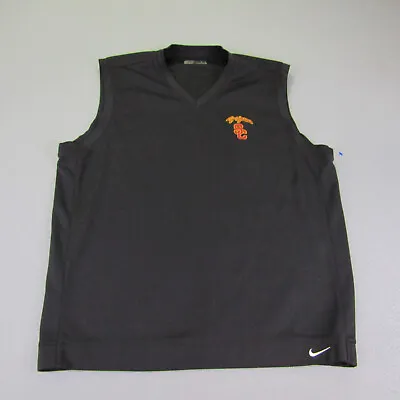 USC Trojans Sweater Vest Mens Large Black Nike Golf Fit Dry Pullover Sleeveless • $27.98