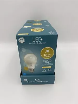 GE LED+ Dusk To Dawn 60-Watt EQ A19 Soft White Medium Base LED Light Bulb 3 Pack • $18.49