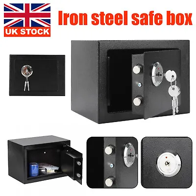 £22.99 • Buy Solid Steel Safe Security Fireproof Home Office Money Cash Valuables Box Black