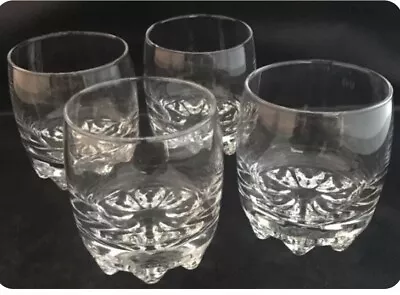 Vintage MCM Old Fashioned Whiskey On The Rocks Glass Barware Signed Italy SET 4 • $39.99