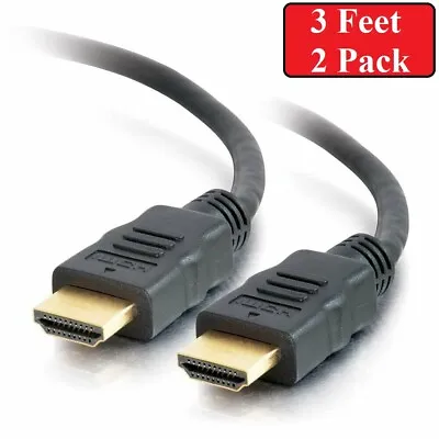 2x PREMIUM HDMI CABLE 3FT For BLURAY 3D DVD PS3 HDTV XBOX LCD HD TV 1080P • $5.97