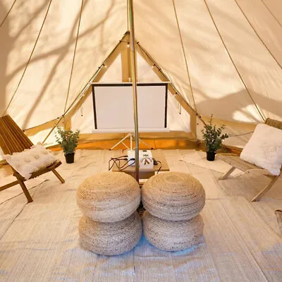 Family Camping Bell Tent 4M Yurt Cotton Canvas Glamping Waterproof 4 Season Tipi • £563.98