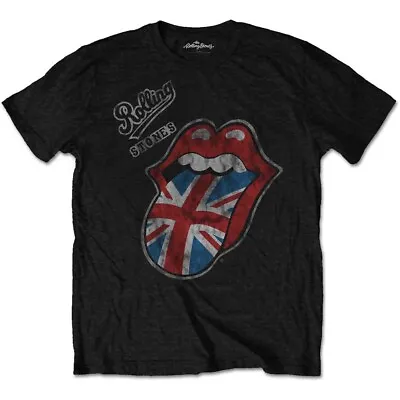 The Rolling Stones British Tongue Official Vintage Merch T-Shirt Black New • $40.41