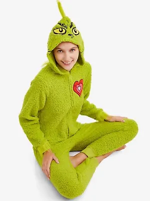 $37.90 • Buy The Grinch Union Suit Pajamas One Piece Halloween Costume Women S M L XL 2X 3X