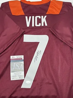 Michael Vick Hand Signed Virginia Tech Hokies  Red Football Jersey With JSA COA • $88.98