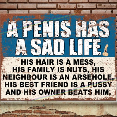 £3.95 • Buy Metal Sign Vintage Retro  SAD LIFE  Home Bar Mancave Garage Shed Poster Tin Sign