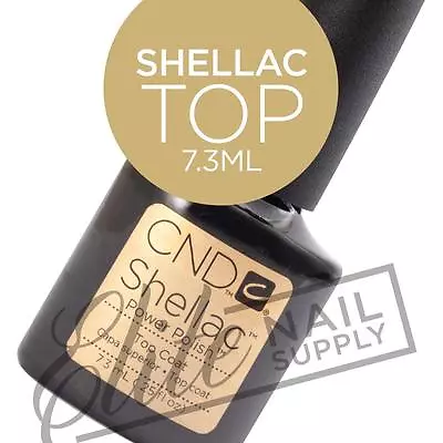 CND SHELLAC Top Coat 7.3ml + FREE Remover Wraps 10ct Valued At $6.95 • $23.95