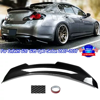 For INFINITI G35 G25 G37 Q40 07-17 Trunk Spoiler PSM Style Rear Wing Carbon Look • $98.99