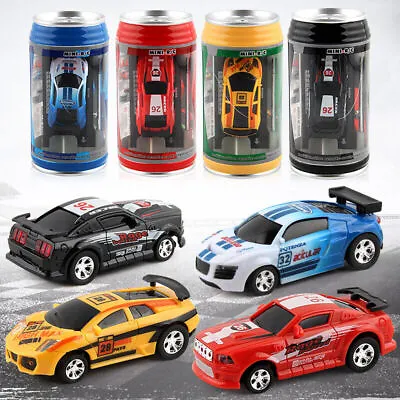 New Multicolor Coke Can Mini RC Radio Remote Control Micro Racing Car Toy Kids • £9.59