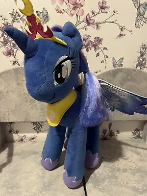 My Little Pony Movie Princess Luna 14  Plush Toy Unicorn Blue Wings Hasbro 2017 • £8.99