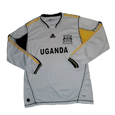 Size XL Adidas Fufa Uganda Soccer Football Shirt White Long Sleeve Jersey EUC • $50