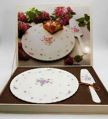 Mikasa Bone China Blue Violets Cake Plate & Server Perfect Condition Never Used • $14