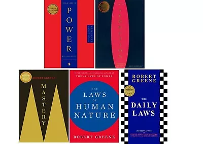 Robert Greene 5 Book Set: 48 Laws Seduction Mastery Human Nature Daily Laws • $53.20