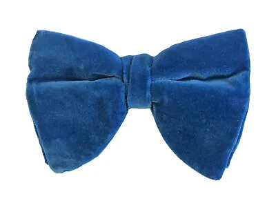 Men's Vintage Blue Velvet Bow Tie Butterfly Pre-Tied Clip-On 1970's Halloween  • $19.99