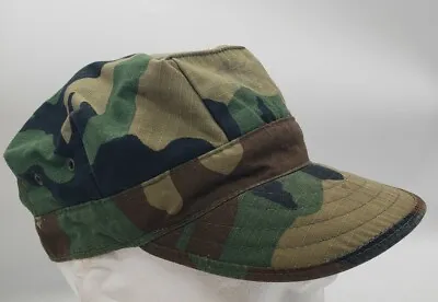 US Marine Corps USMC EGA Woodland Camo 8 Point Utility Cover Hat Cap • $7.49
