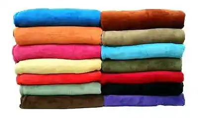 Coral Fleece Throw Blanket Soft Elegant 14 Solid Colors King Queen Full Size • $17.99